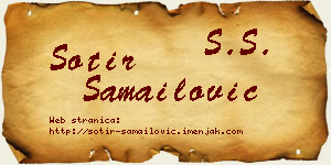 Sotir Samailović vizit kartica